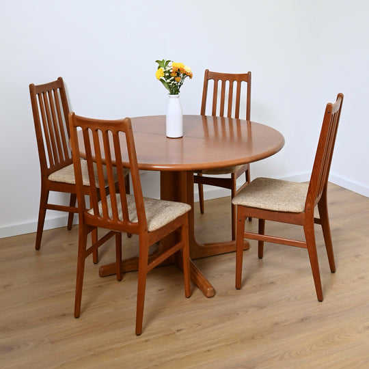 Mid Century Teak Extendable Round Dining Table