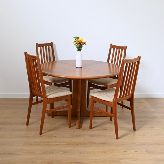 Mid Century Teak Extendable Round Dining Table