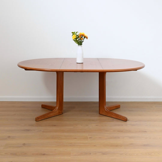 Mid Century Teak Extendable Round Dining Table