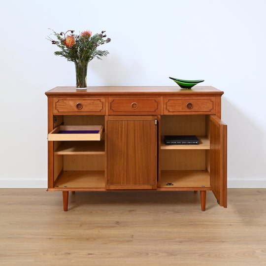 Mid Century Teak Sideboard Buffet LP Record Cabinet by Chiswell