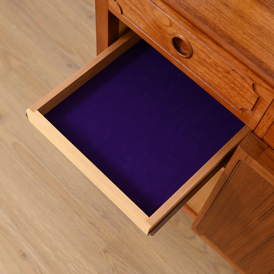 Mid Century Teak Sideboard Buffet LP Record Cabinet by Chiswell