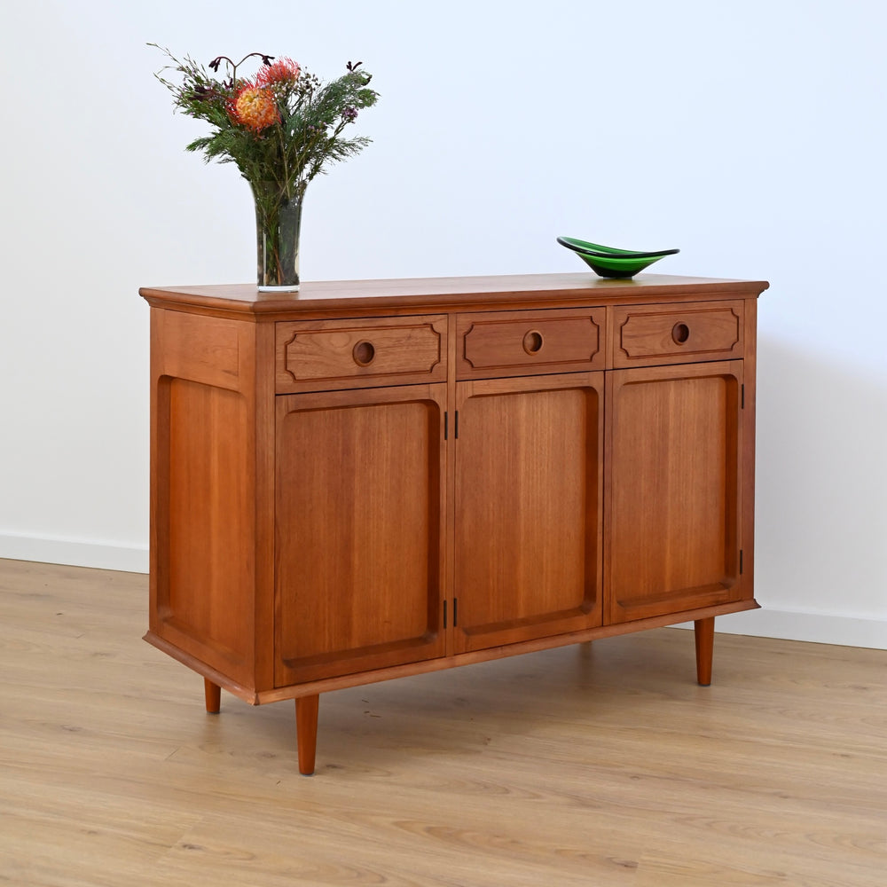 Mid Century Teak Sideboard Buffet LP Record Cabinet by Chiswell