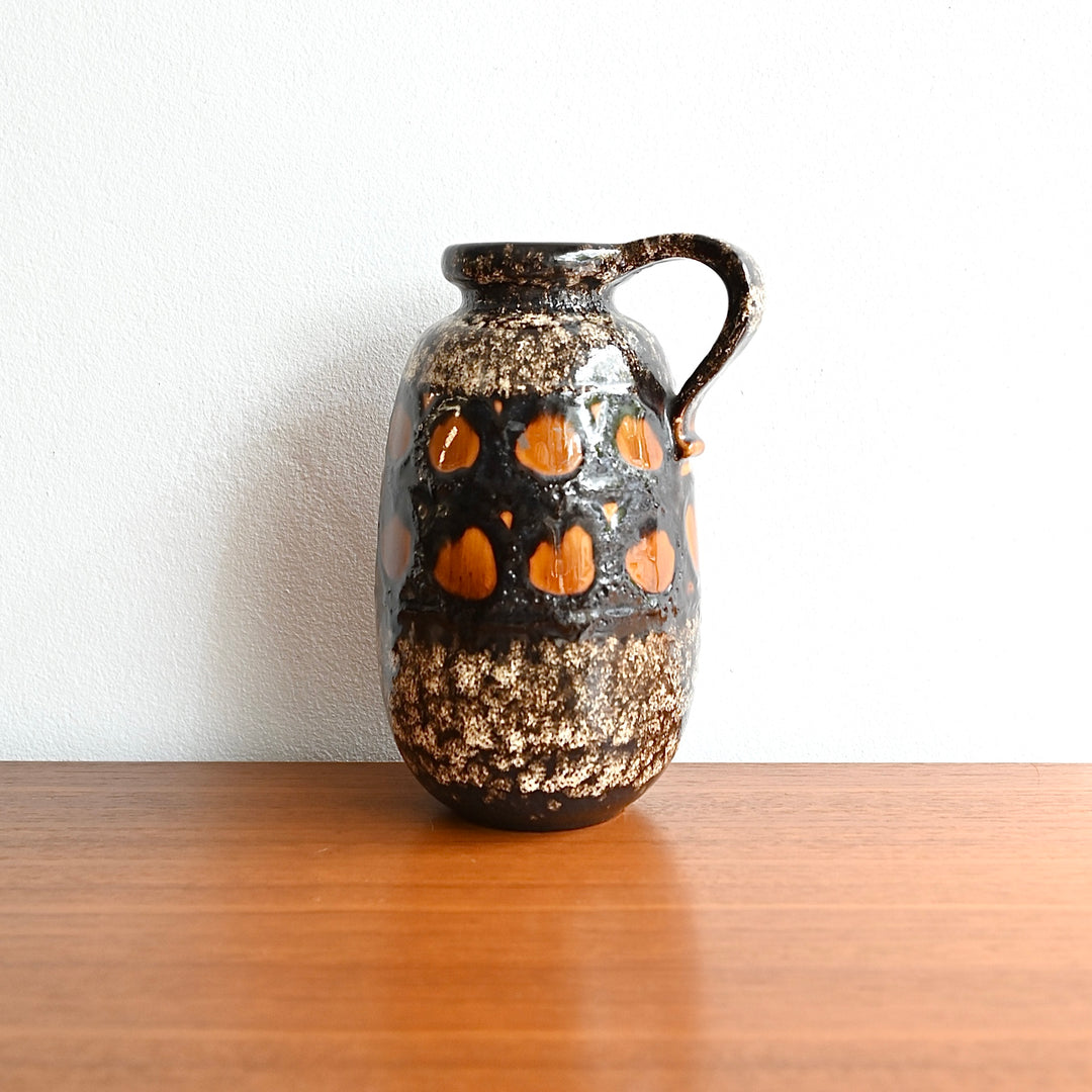 Mid Century Retro West German Fat Lava Glazed Medium Jug Vase
