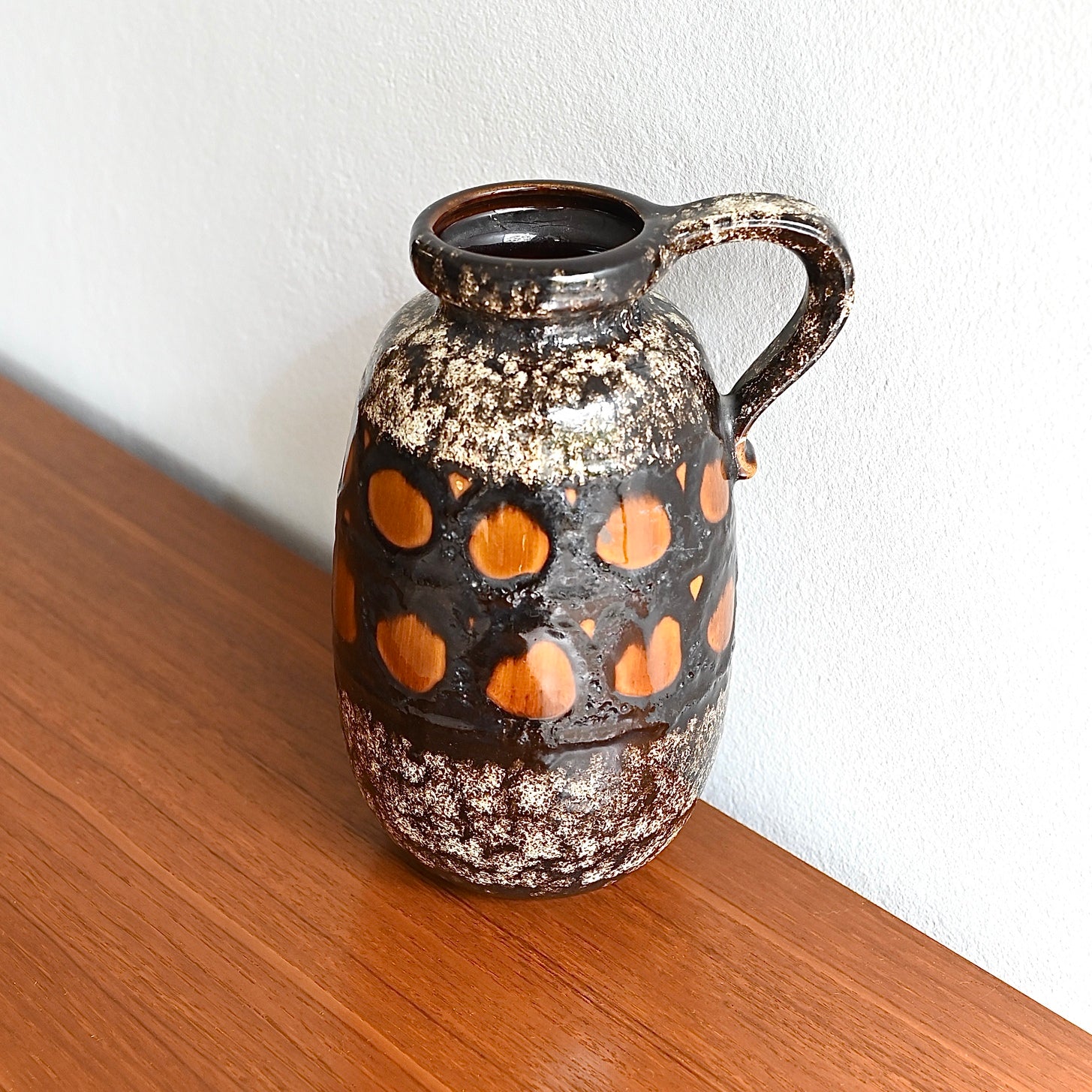 Mid Century Retro West German Fat Lava Glazed Medium Jug Vase