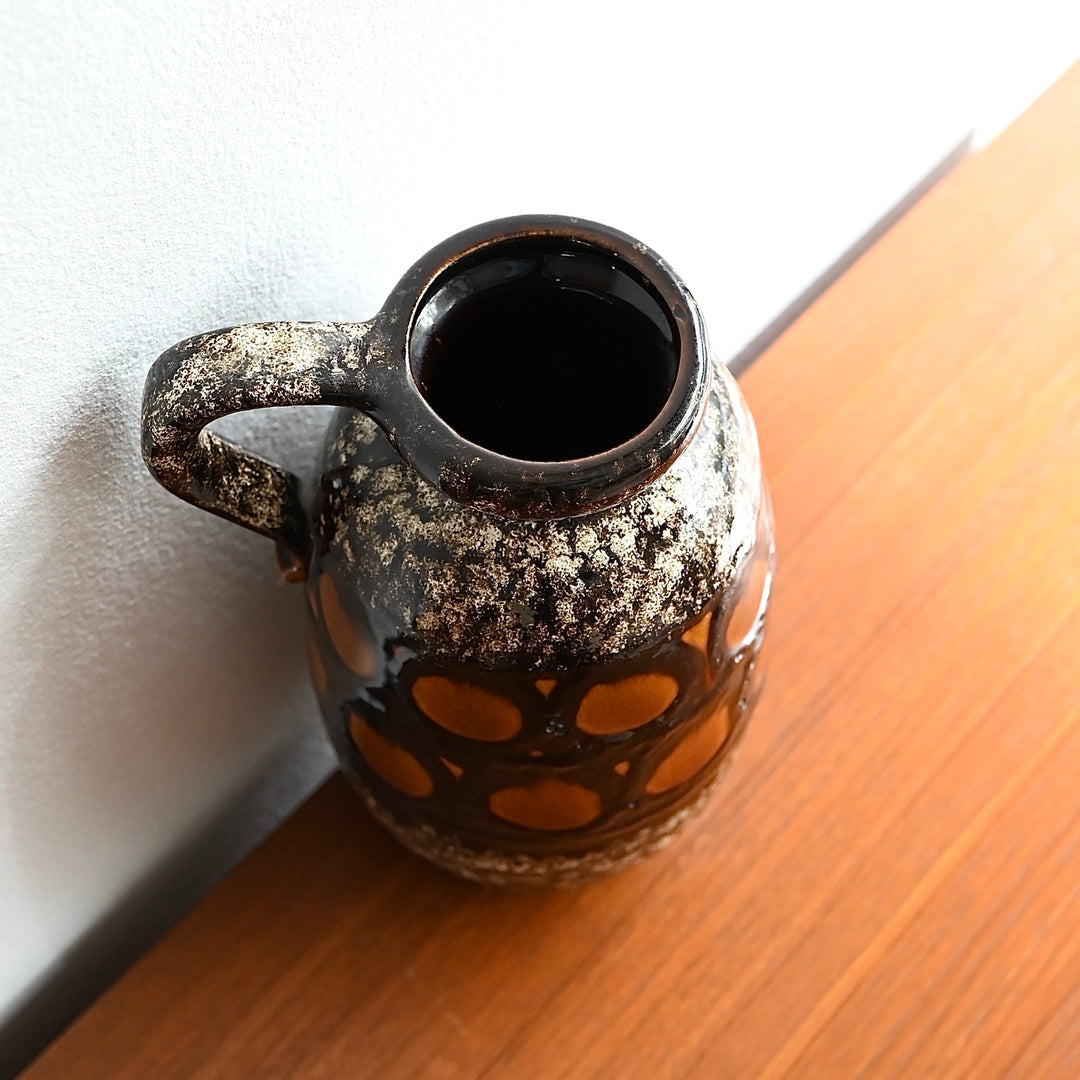 Mid Century Retro West German Fat Lava Glazed Medium Jug Vase