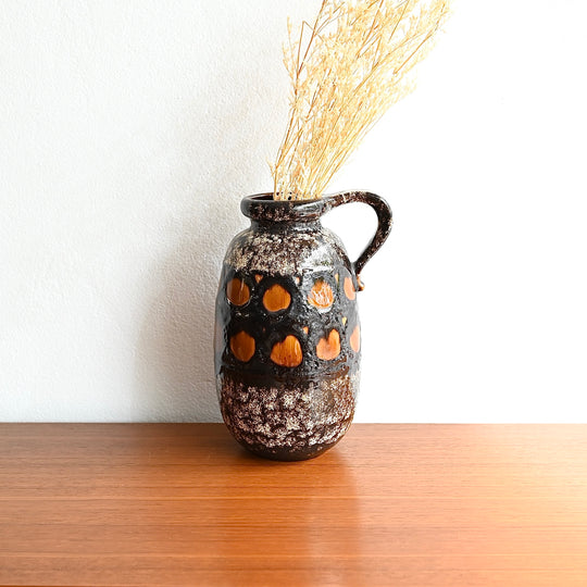 Mid Century Retro West German Fat Lava Glazed Medium Jug Vase