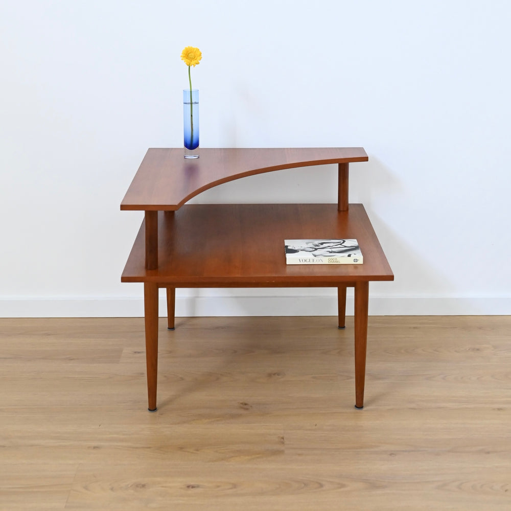 Mid Century Teak Corner Coffee Side Table