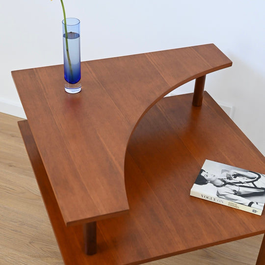 Mid Century Teak Corner Coffee Side Table