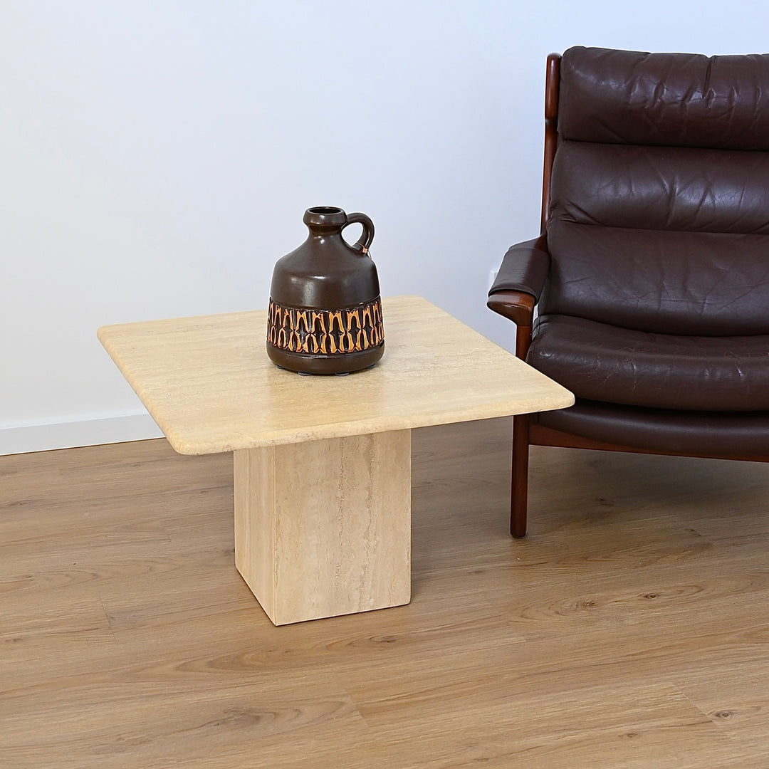 Square Travertine Coffee or Side Table
