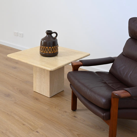 Square Travertine Coffee or Side Table