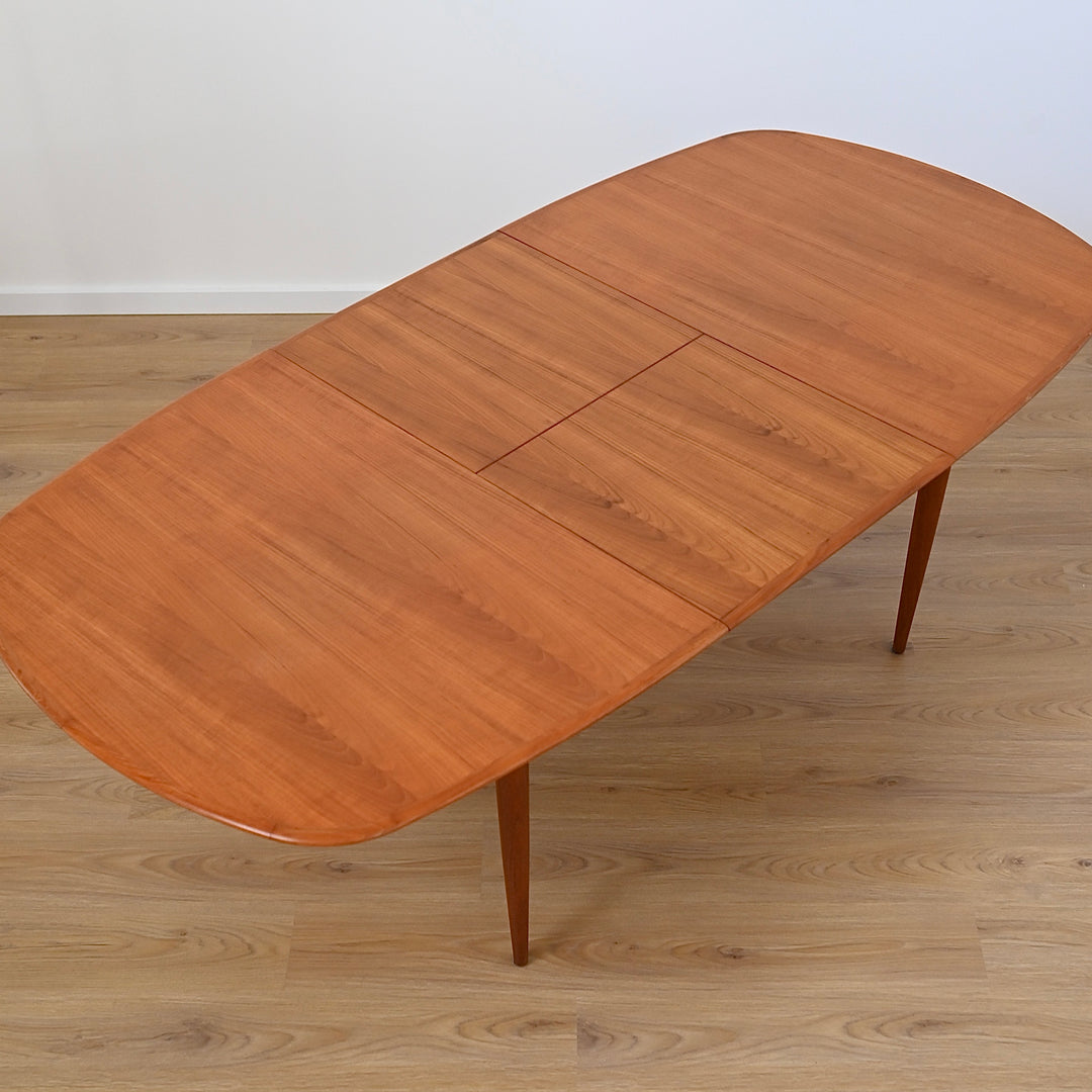 Parker Mid Century Teak Extendable Dining Table D End Elliptical