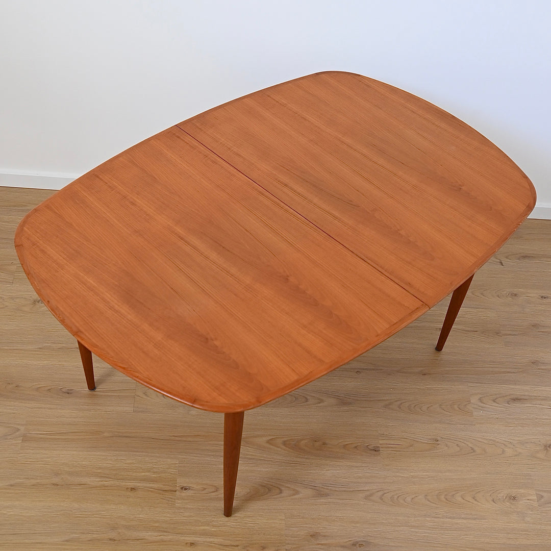 Parker Mid Century Teak Extendable Dining Table D End Elliptical