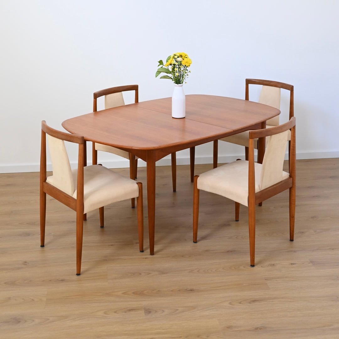 Parker Mid Century Teak Extendable Dining Table D End Elliptical