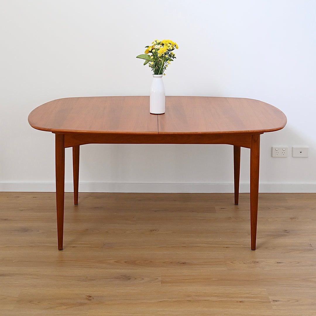 Parker Mid Century Teak Extendable Dining Table D End Elliptical