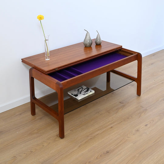 Mid Century Teak Coffee Table Console by Chiswell