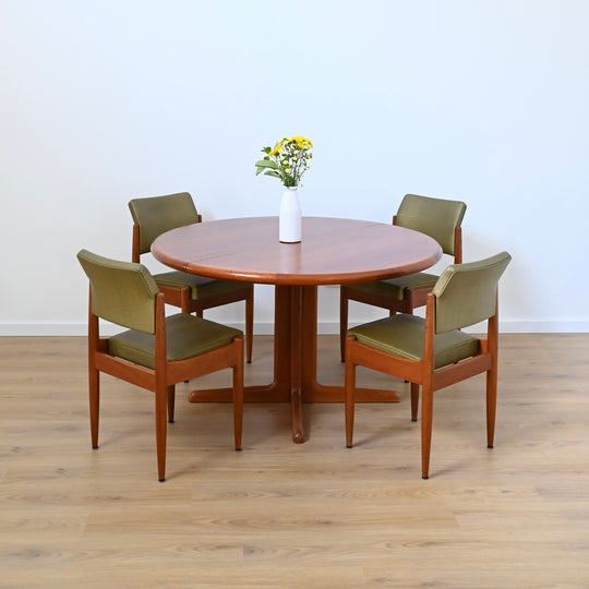 Mid Century Teak Extendable Dining Table by D Scan