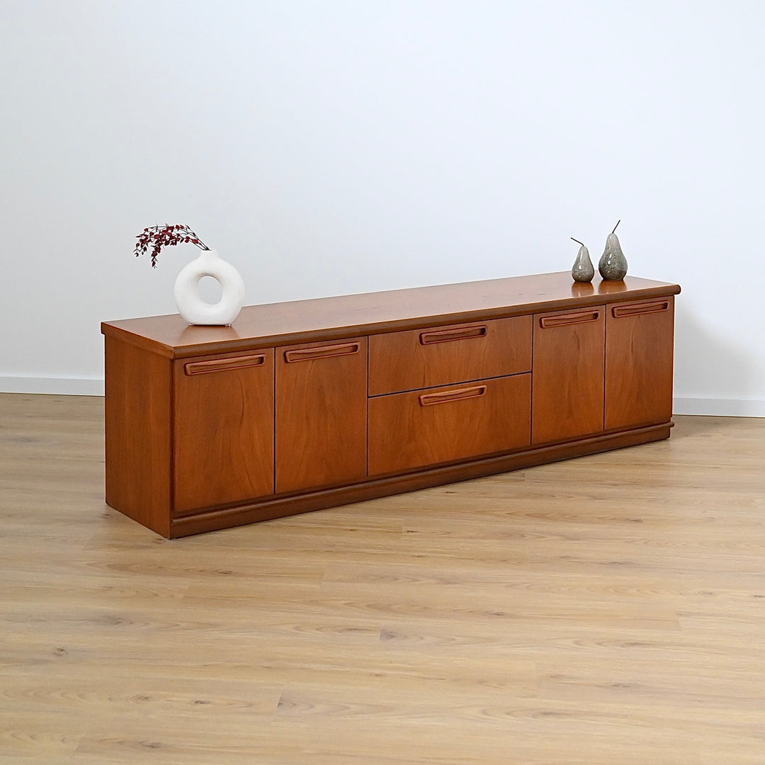 Mid Century Teak Sideboard Buffet Entertainment Unit by Avalon
