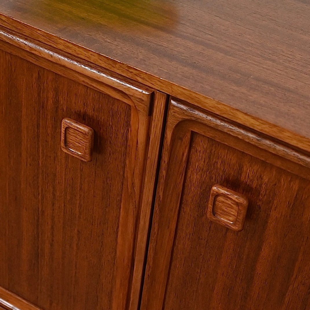 Mid Century Parker Teak LP Record Cabinet Square Handle