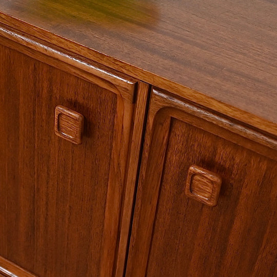 Mid Century Parker Teak LP Record Cabinet Square Handle