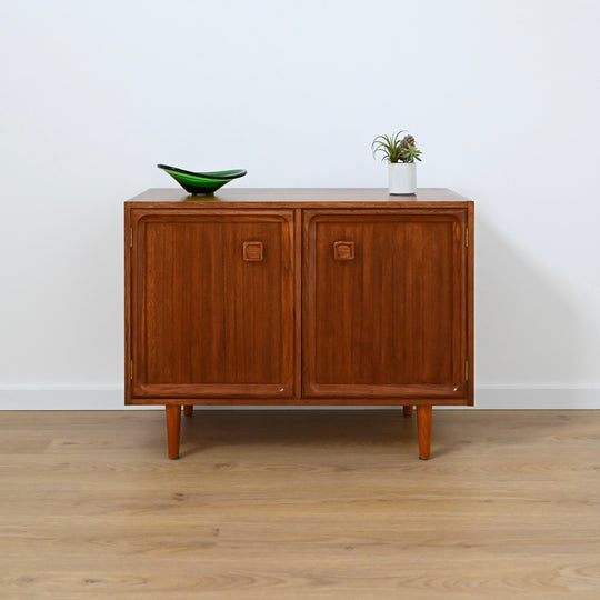 Mid Century Parker Teak LP Record Cabinet Square Handle
