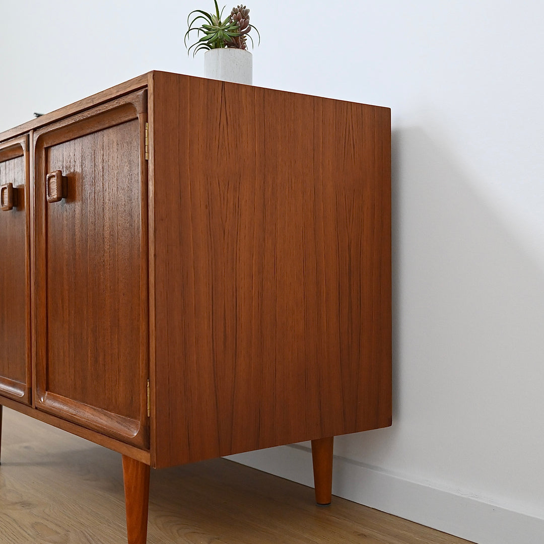 Mid Century Parker Teak LP Record Cabinet Square Handle