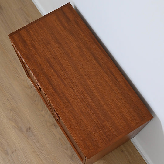 Mid Century Parker Teak LP Record Cabinet Square Handle