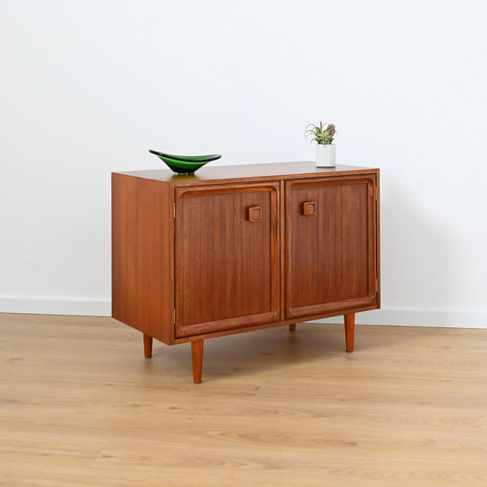 Mid Century Parker Teak LP Record Cabinet Square Handle