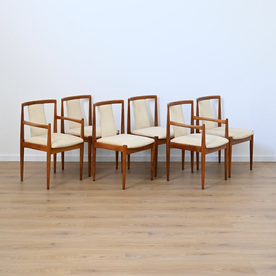 6x Parker Teak Mid Century Dining Chairs