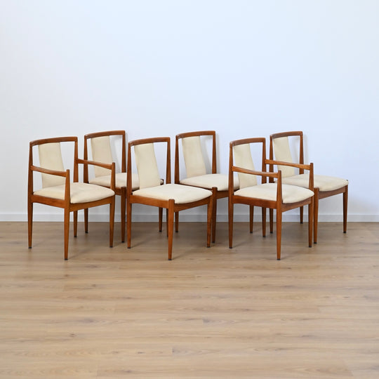 6x Parker Teak Mid Century Dining Chairs