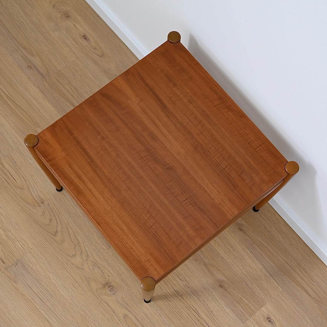 Mid Century Teak Square Coffee Table by Cressy