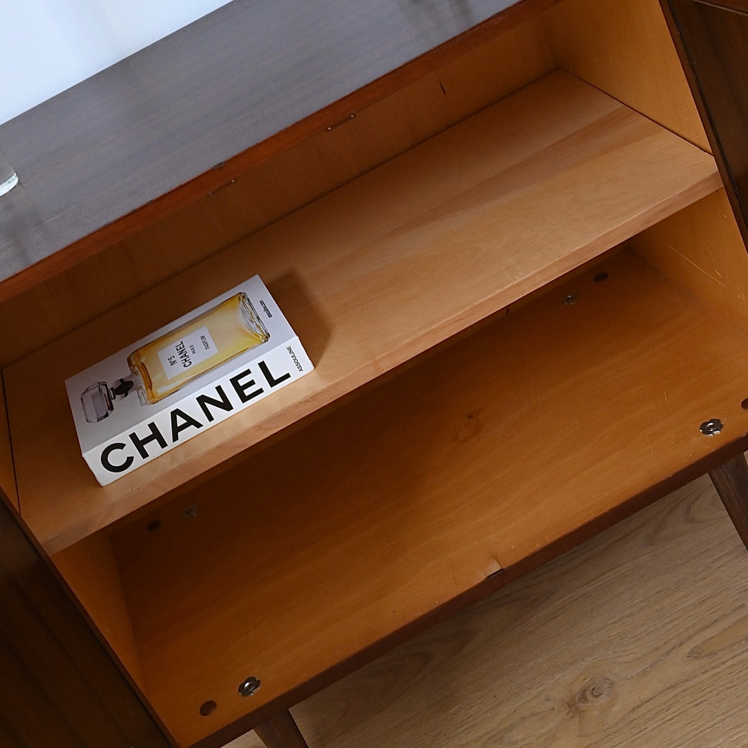 Mid Century Walnut Sideboard LP Record Cabinet by Chiswell