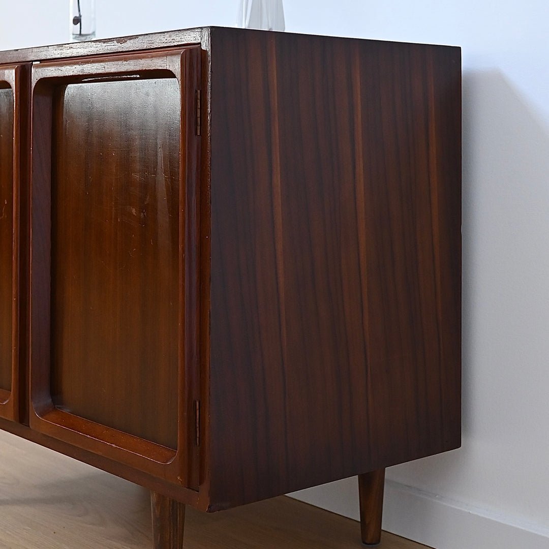 Mid Century Walnut Sideboard LP Record Cabinet by Chiswell