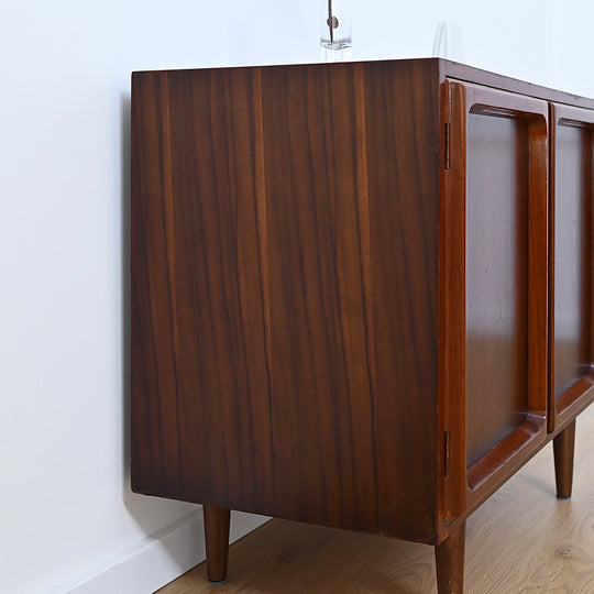 Mid Century Walnut Sideboard LP Record Cabinet by Chiswell