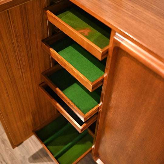 Mid Century Teak Sideboard Buffet Credenza by Chiswell