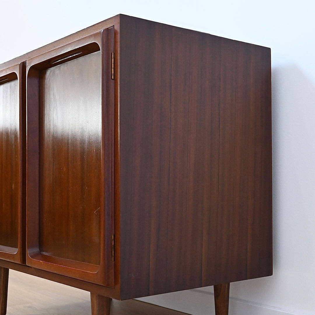 Mid Century Walnut Sideboard LP Record Cabinet by Chiswell