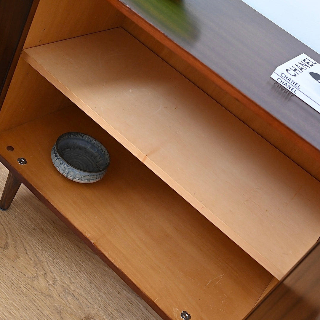 Mid Century Walnut Sideboard LP Record Cabinet by Chiswell
