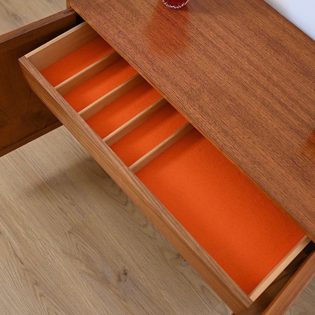 Mid Century Parker Teak LP Record Cabinet Square Handle