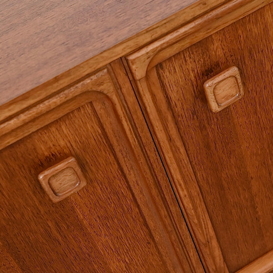 Mid Century Parker Teak LP Record Cabinet Square Handle