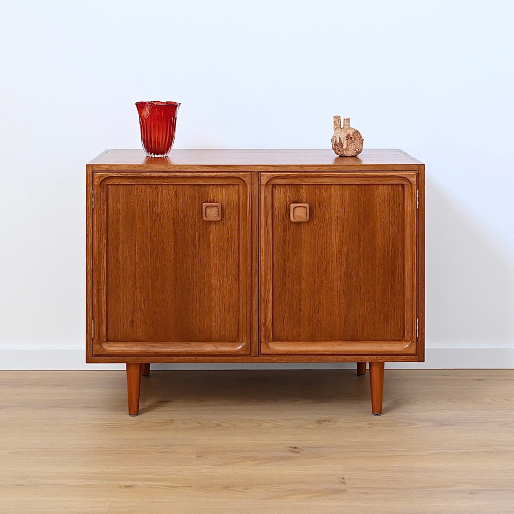 Mid Century Parker Teak LP Record Cabinet Square Handle
