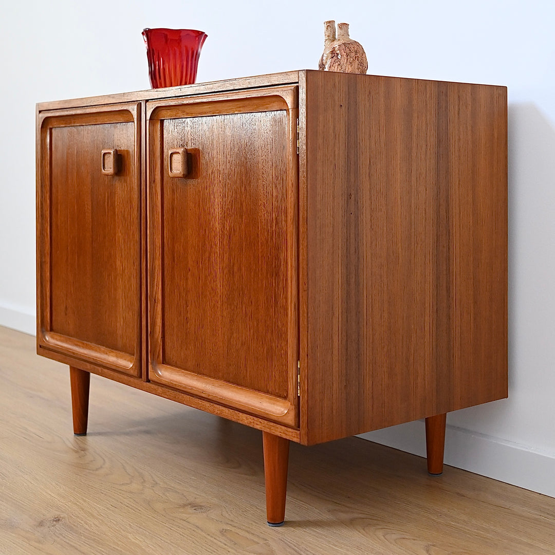 Mid Century Parker Teak LP Record Cabinet Square Handle