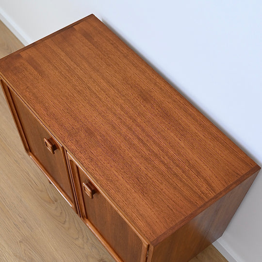 Mid Century Parker Teak LP Record Cabinet Square Handle