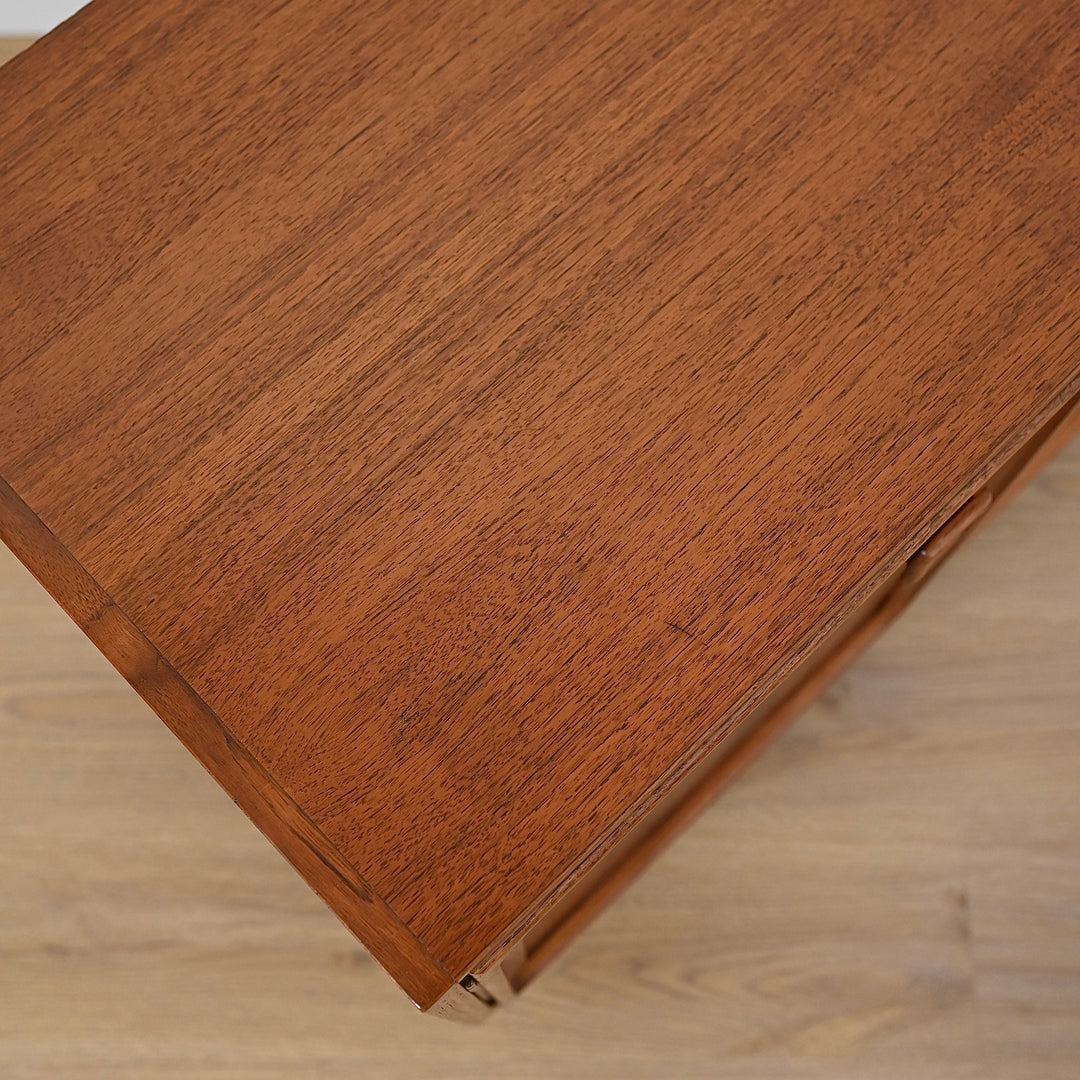 Mid Century Parker Teak LP Record Cabinet Square Handle