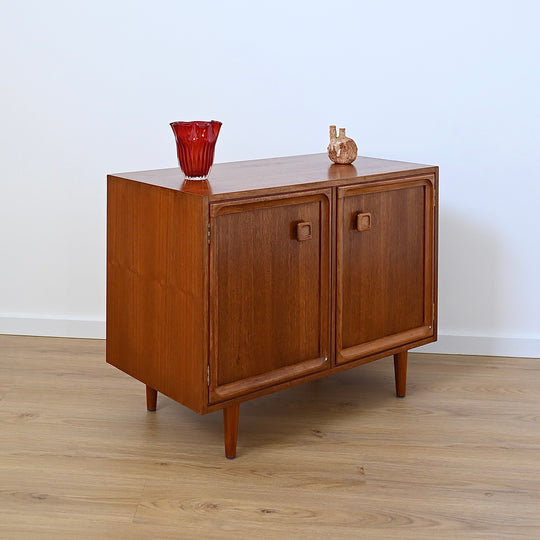 Mid Century Parker Teak LP Record Cabinet Square Handle