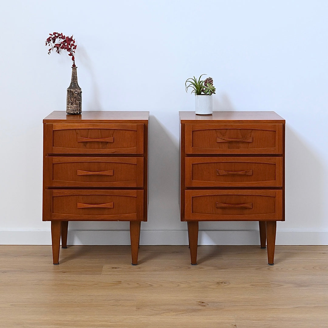 Mid Century Teak Bedside Tables by Berryman