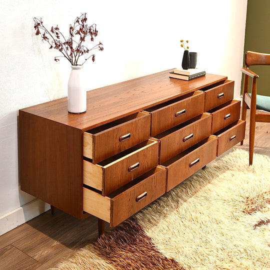 Mid Century Teak Dresser Sideboard Lowboy