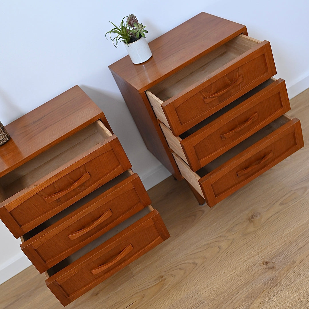 Mid Century Teak Bedside Tables by Berryman