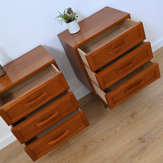 Mid Century Teak Bedside Tables by Berryman