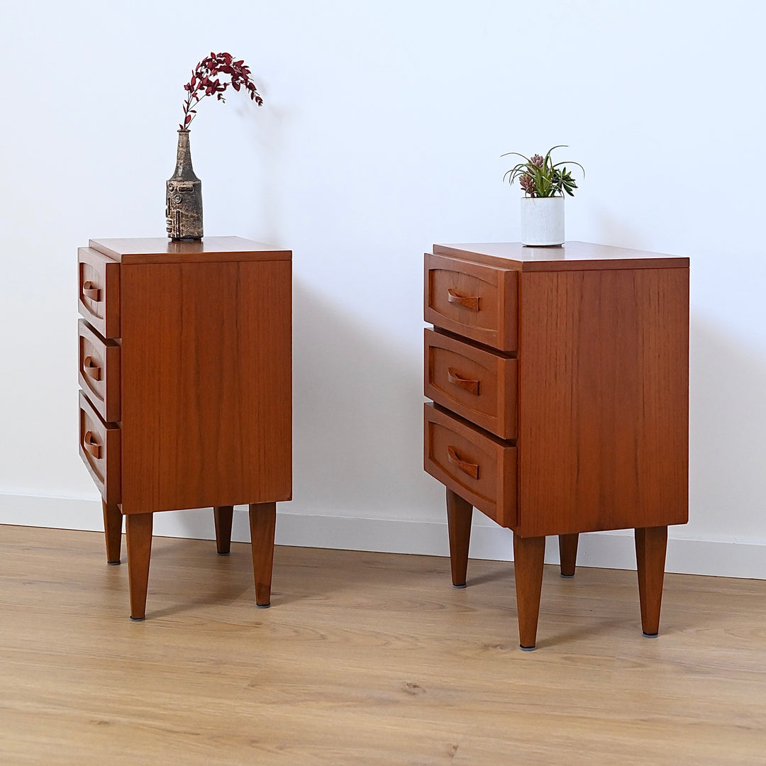 Mid Century Teak Bedside Tables by Berryman
