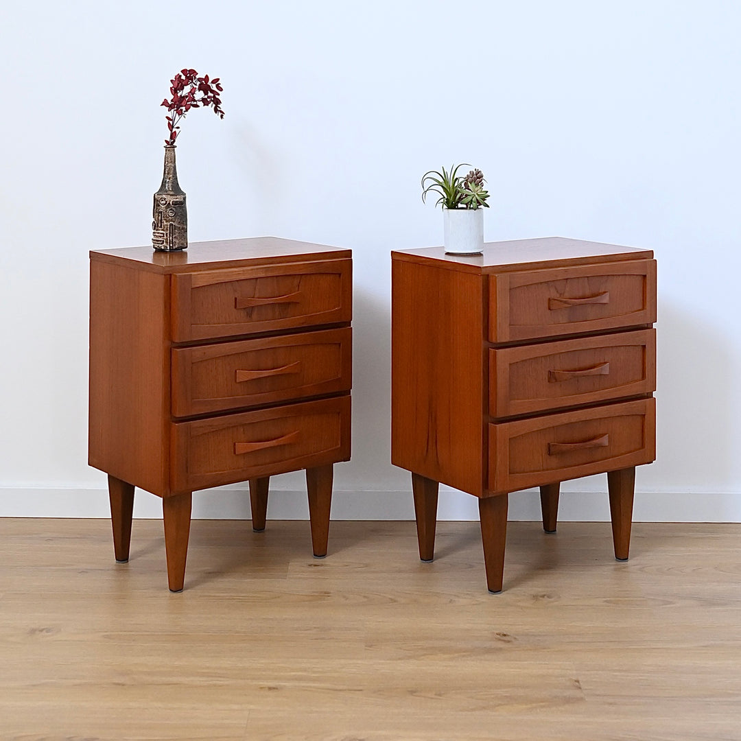Mid Century Teak Bedside Tables by Berryman