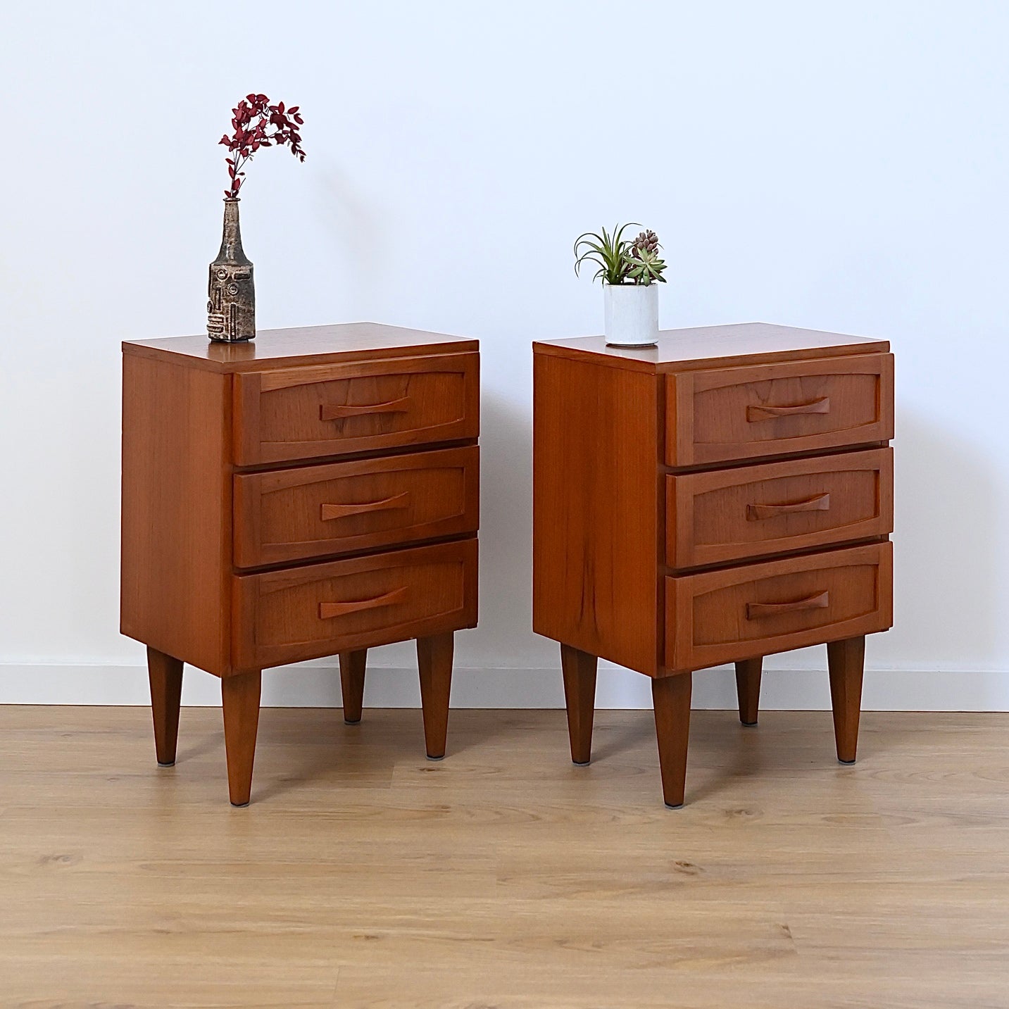 Mid Century Teak Bedside Tables by Berryman